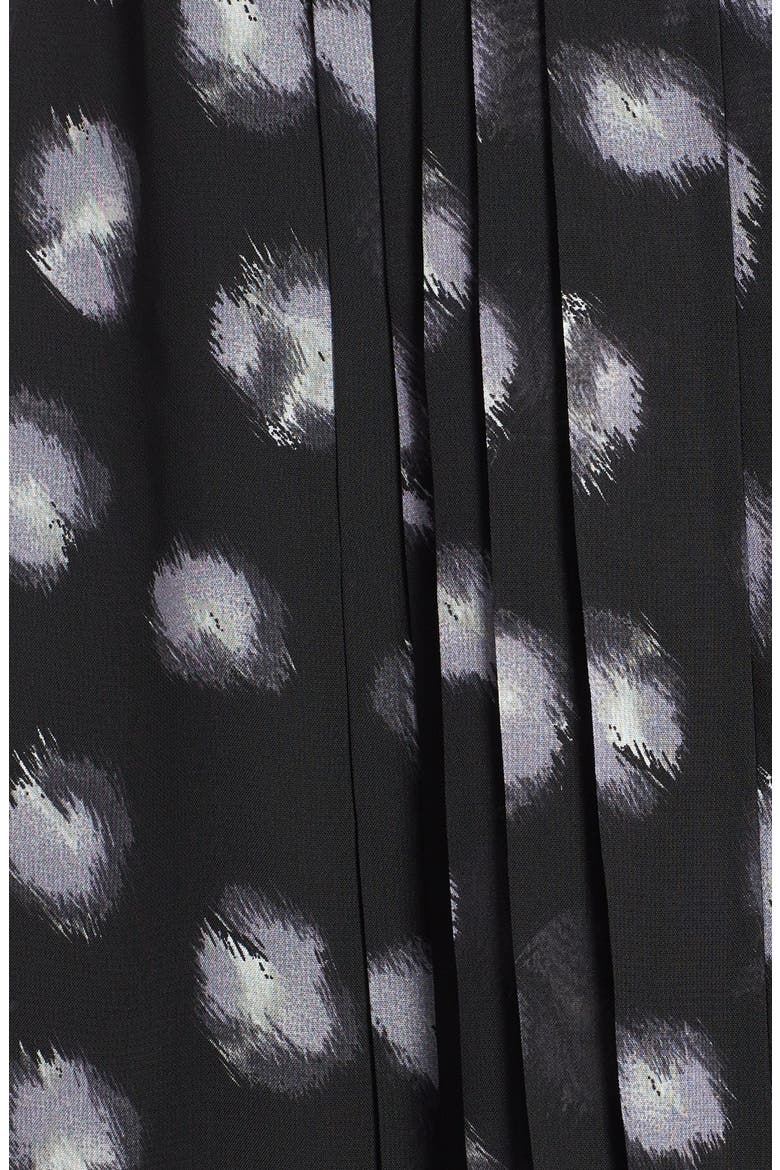 Pleated Fit & Flare Dress, Alternate, color, BLACK/ GREY ANIMAL
