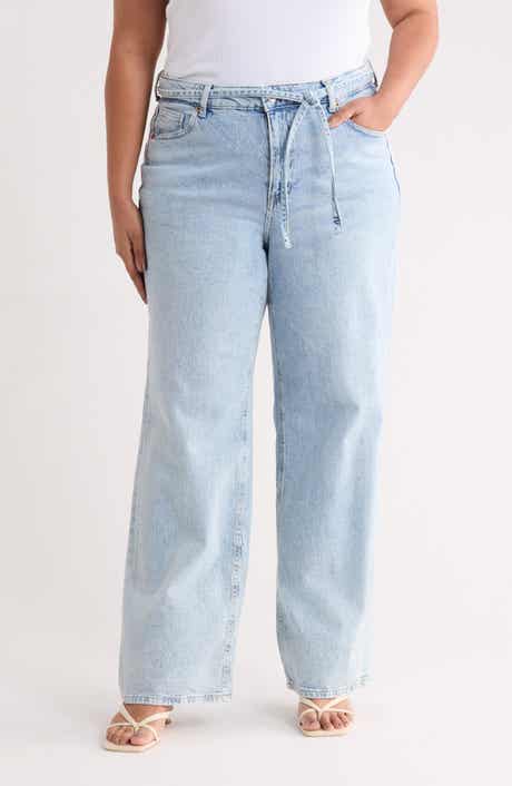 Wide Leg Belted Jeans