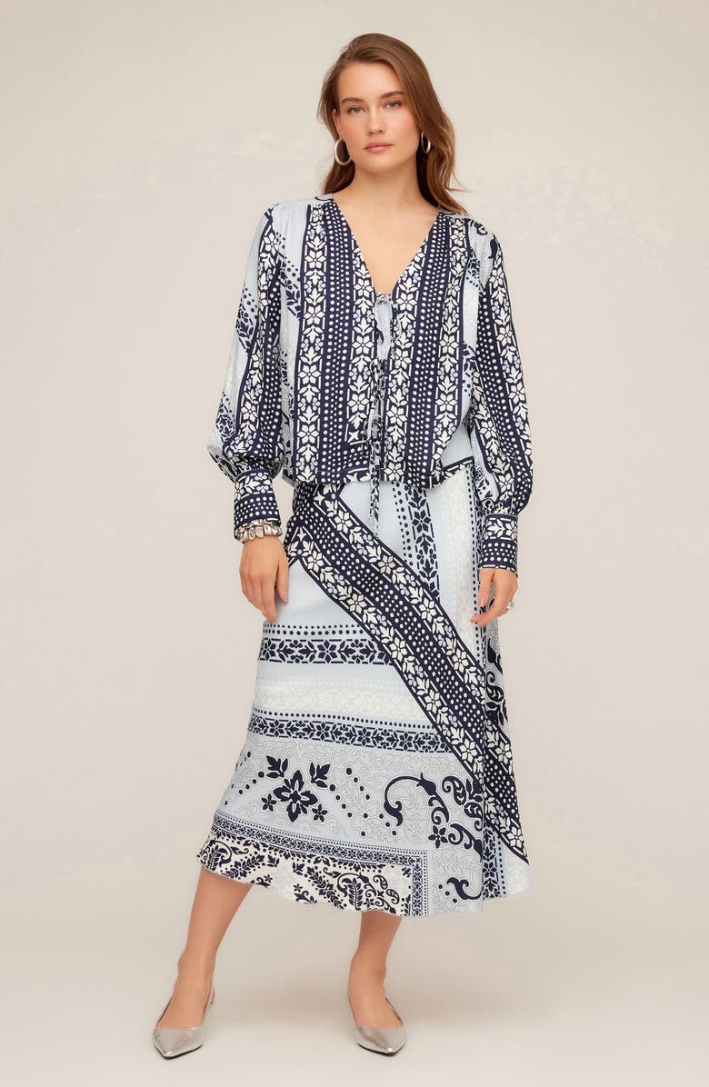 FIFTEEN TWENTY Mia Mix Print Midi Skirt, Alternate, color, Print