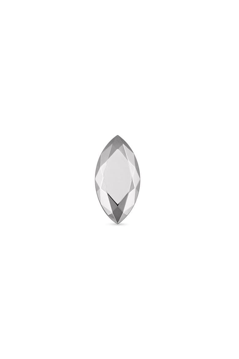 Faceted Marquise Single Threaded Stud Earring, Alternate, color, WHITE GOLD
