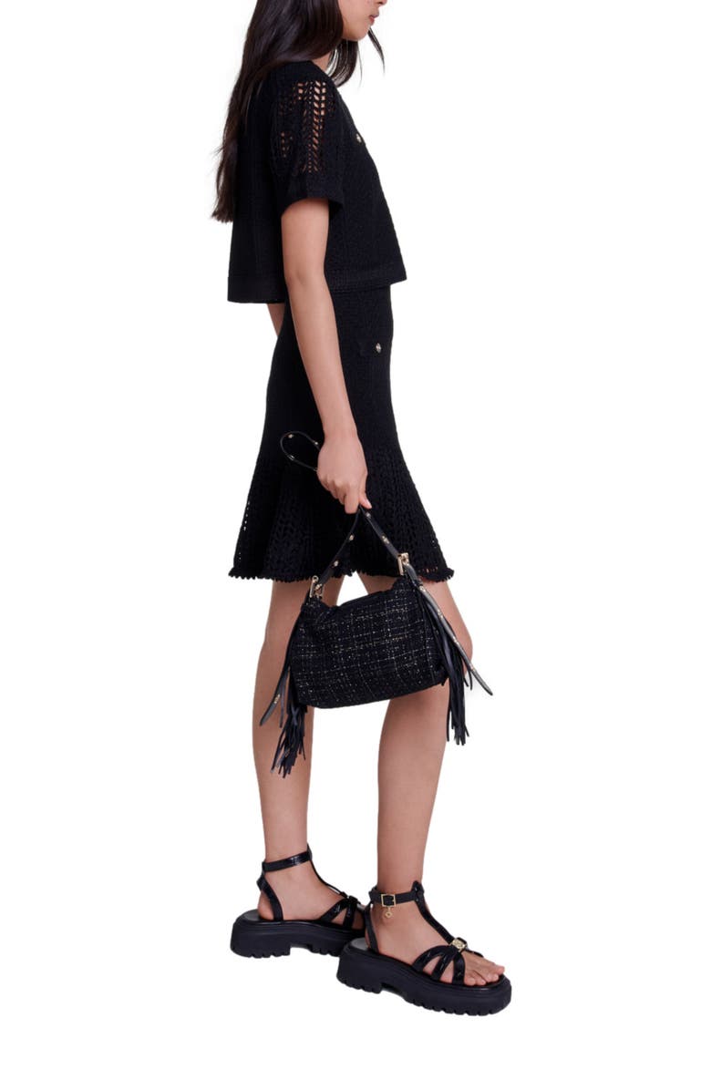 maje 2-in-1 crochet dress, Alternate, color,