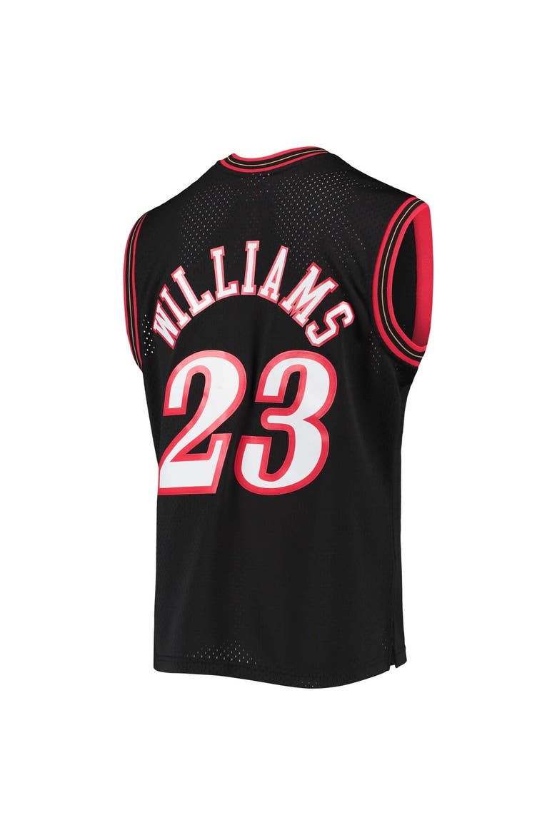 Men's Mitchell & Ness Lou Williams Black Philadelphia 76ers 2005/06 Hardwood Classics Swingman Jersey, Alternate, color, Black