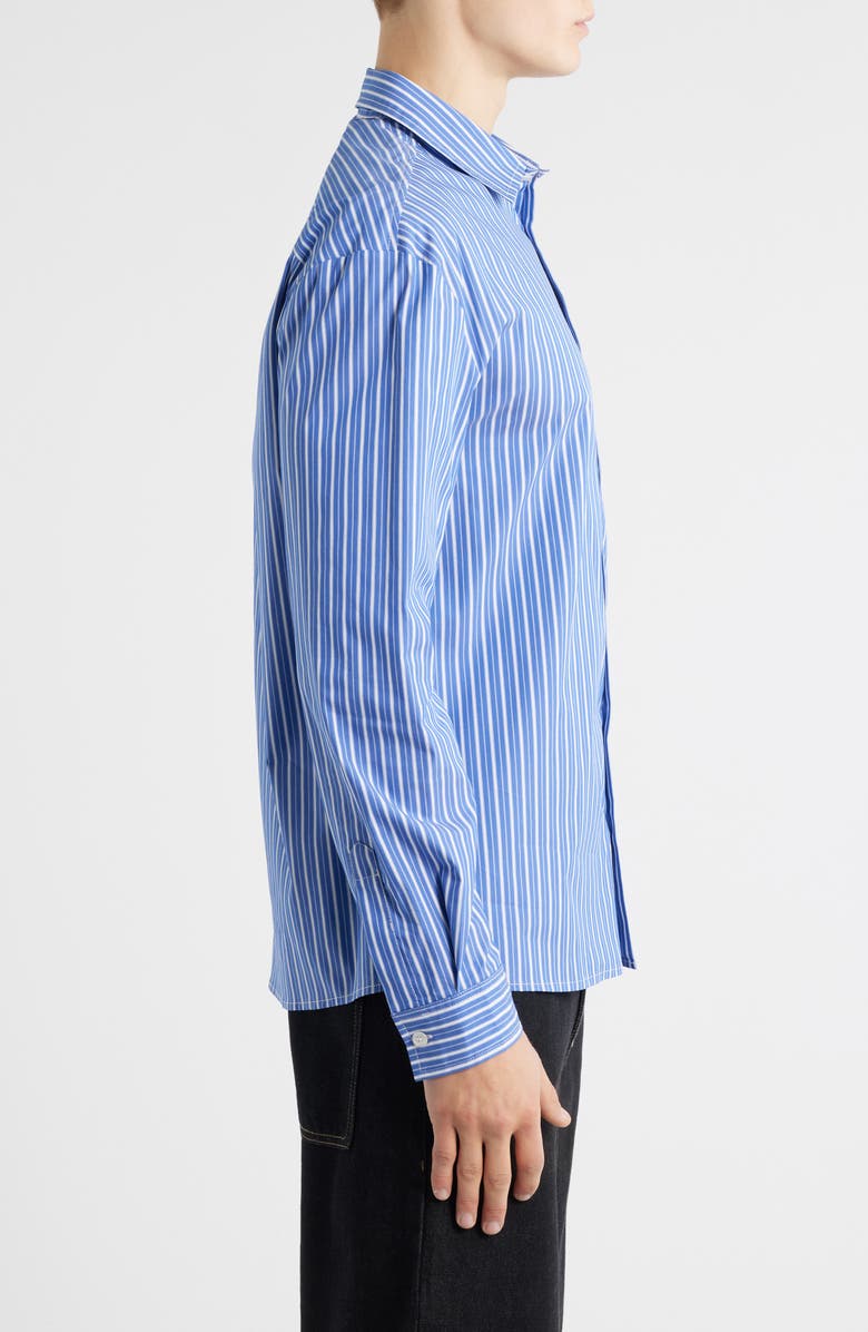 KROST Regular Fit Bold Stripe Stretch Cotton Blend Button-Up Shirt, Alternate, color, Strong Blue