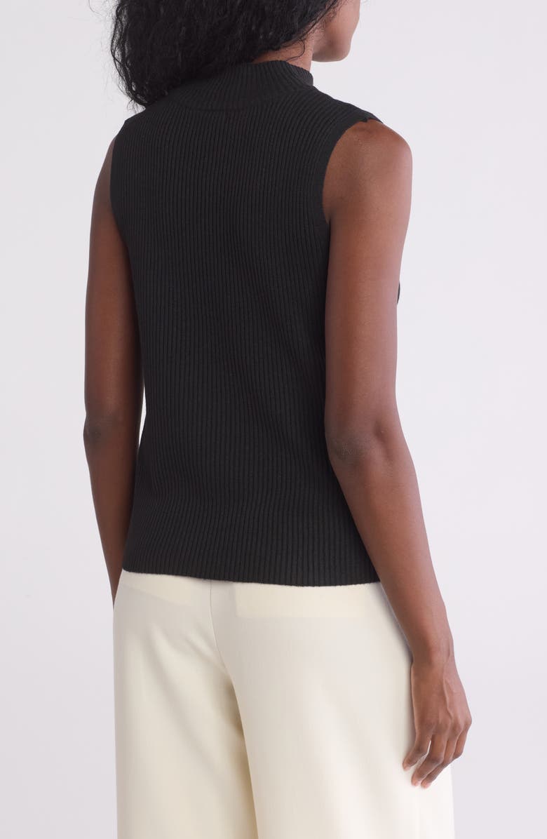 Halogen<sup>®</sup> Mock Neck Sleeveless Rib Top, Alternate, color, Rich Black