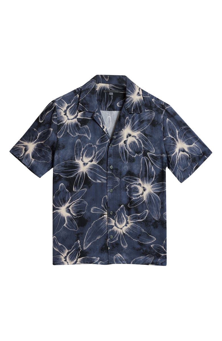 John Varvatos Dan Modal Camp Shirt, Alternate, color, Lake Blue