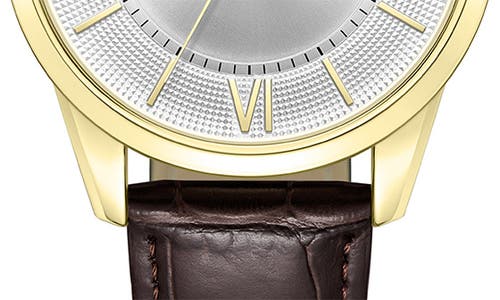 Kenneth Cole Classic Croc Embossed Leather Strap Watch, 44mm