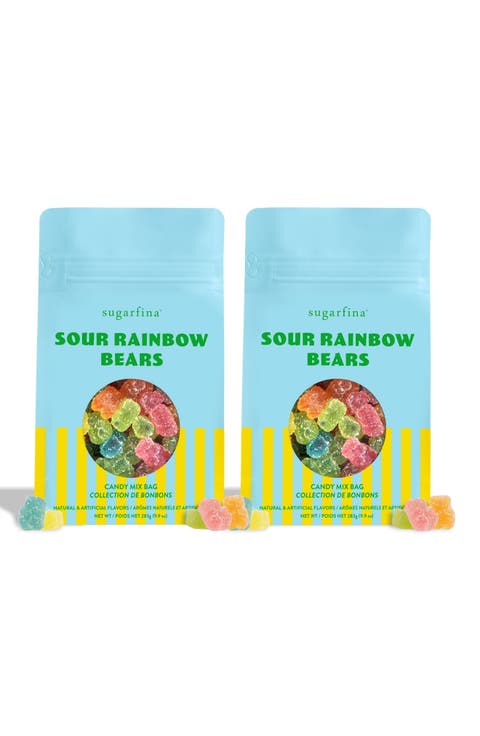 Set of 2 Sour Rainbow Bears Gummy Candy