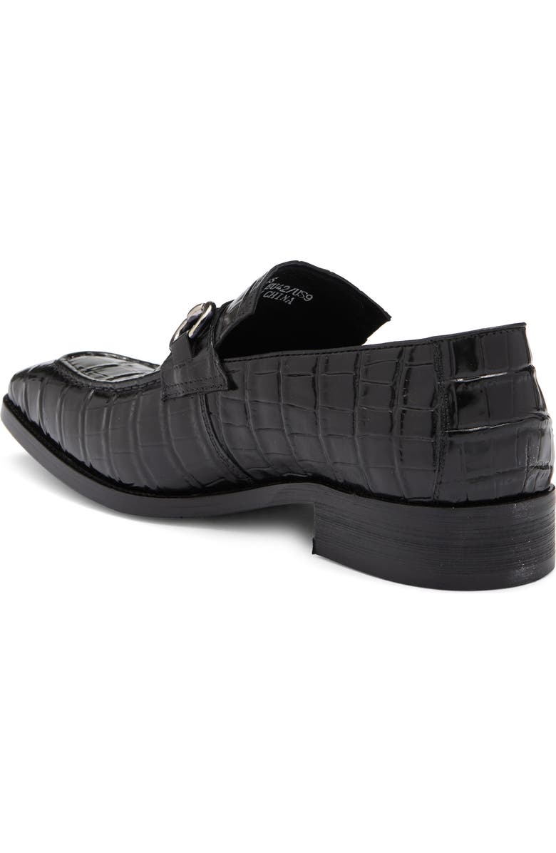 Maison Forte Magnus Croc Embossed Loafer, Alternate, color, Black
