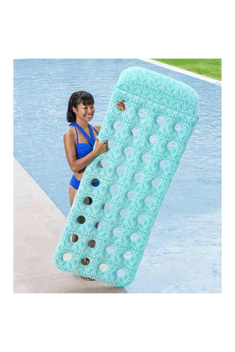 Comfort Plush Inflatable Floating Pool Mat, Alternate, color, Blue