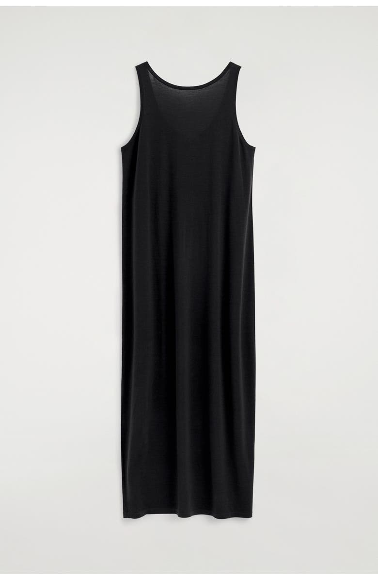 COS Rounded Merino Wool Maxi Dress, Alternate, color, Black
