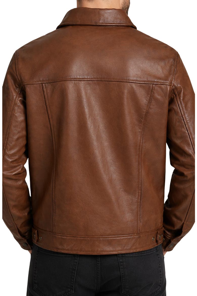 Vintage Leather Trucker Jacket, Alternate, color, BROWN