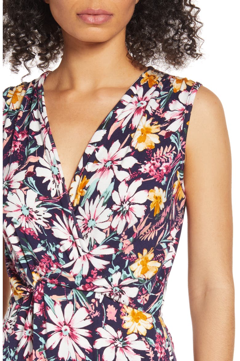 Floral Twist Front Knit Dress, Alternate, color, NAVY MULTI