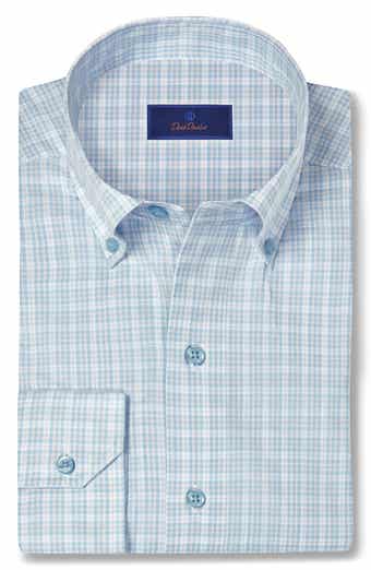David Donahue Check Slub Sport Shirt