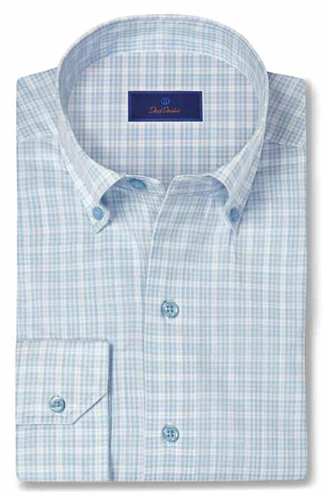 David Donahue Check Slub Sport Shirt