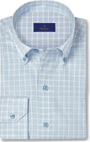 David Donahue Check Slub Sport Shirt