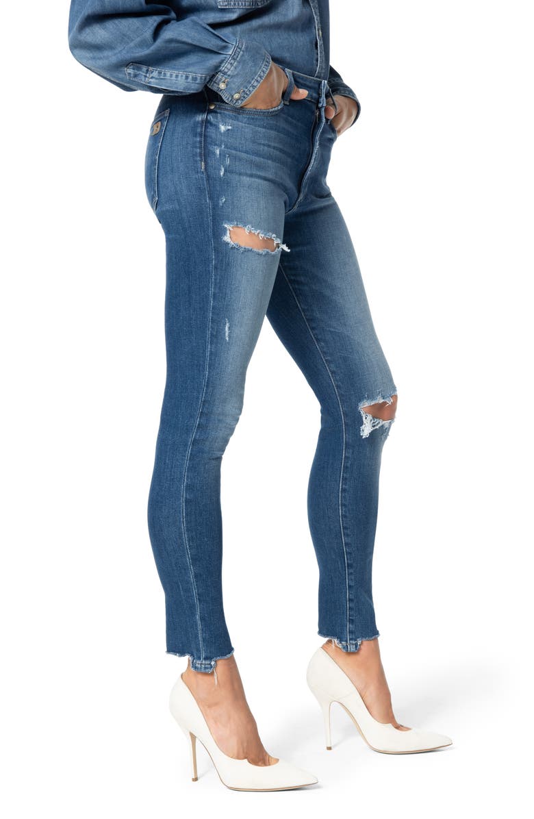 Joe's The Charlie Ripped Destroyed Hem Ankle Skinny Jeans, Alternate, color, 