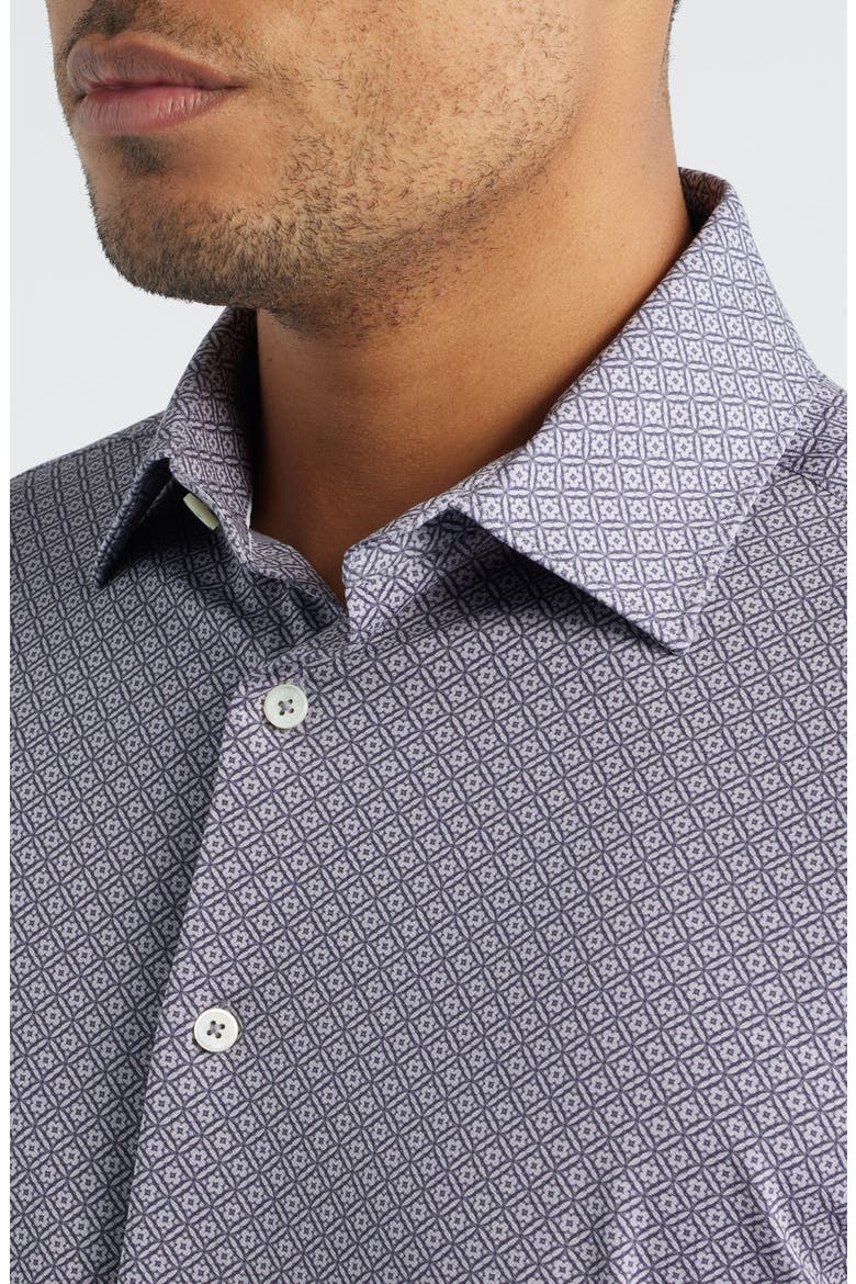 James OoohCotton® Mosaic Print Twill Button-Up Shirt, Alternate, color, EGGPLANT