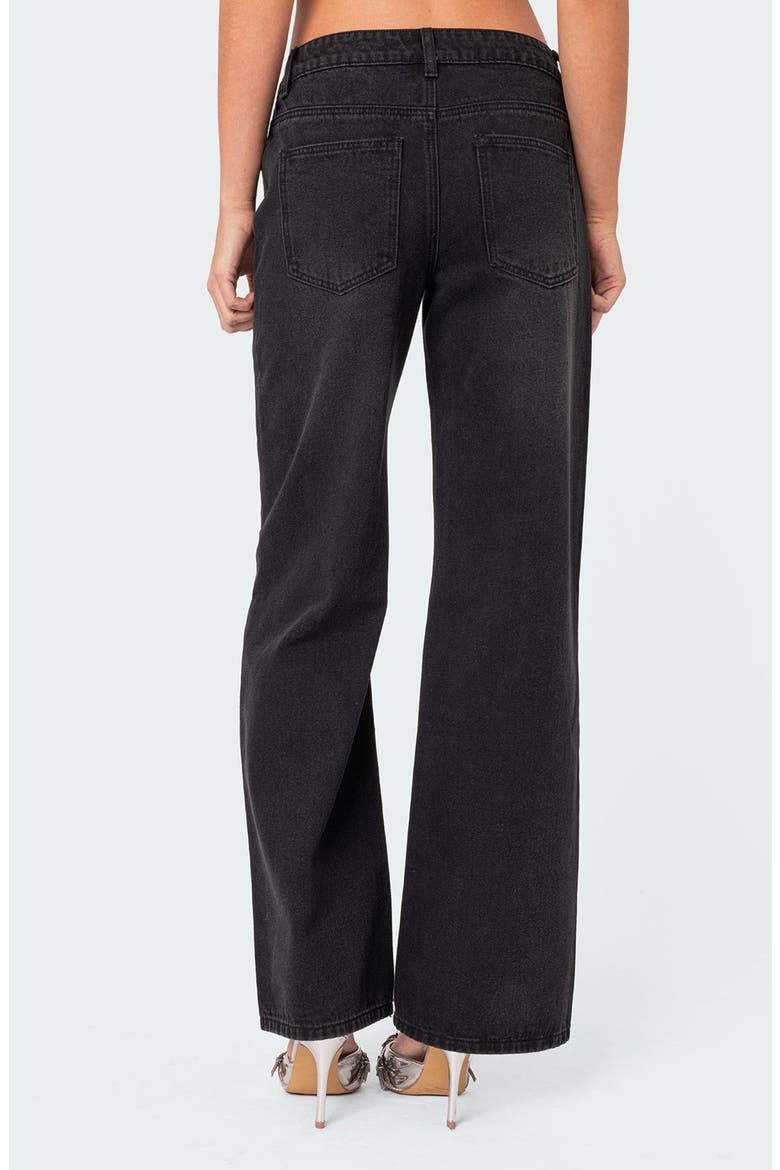 Debbie Ripped Low Rise Wide Leg Jeans, Alternate, color, BLACK