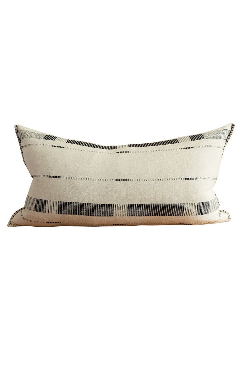 kanju Interiors Fulcrum Oversized Cotton Lumbar Pillow - with Insert, Main, color, Onyx