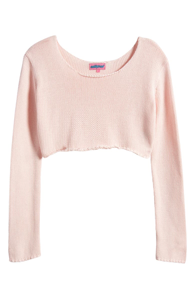 EDIKTED Staycation Crop Cover-Up Sweater, Alternate, color, Light-Pink