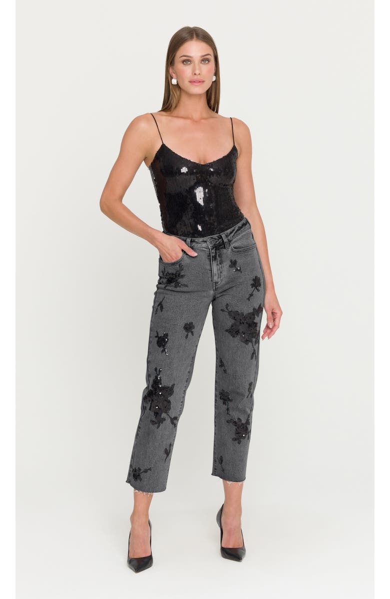 Generation Love Bella Sequin Embellished Jeans, Main, color, Black, Grey