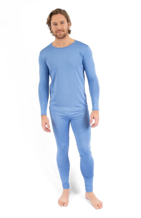 Men's Solid Thermal Pajama Set