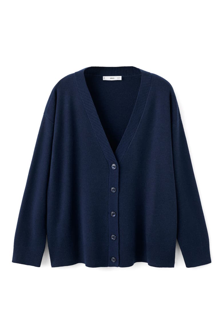 V-Neck Cardigan, Alternate, color, DARK NAVY