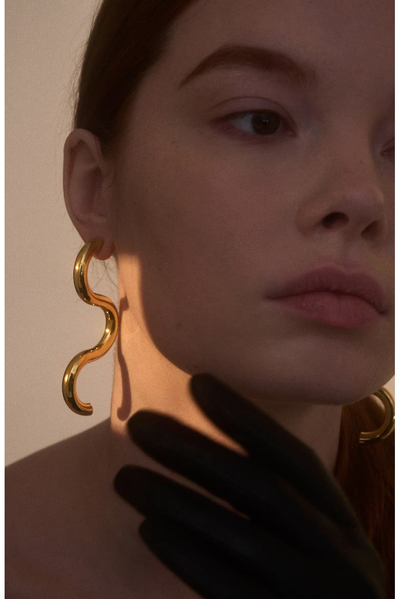 Serpentine Drop Earrings, Alternate, color, GOLD