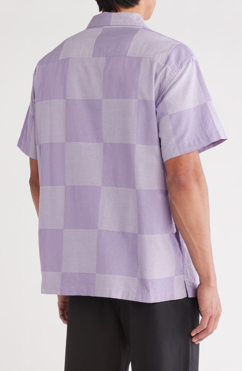 Vans Kessler Checkerboard Camp Shirt, Alternate, color, Purple Haze-Evening Haze