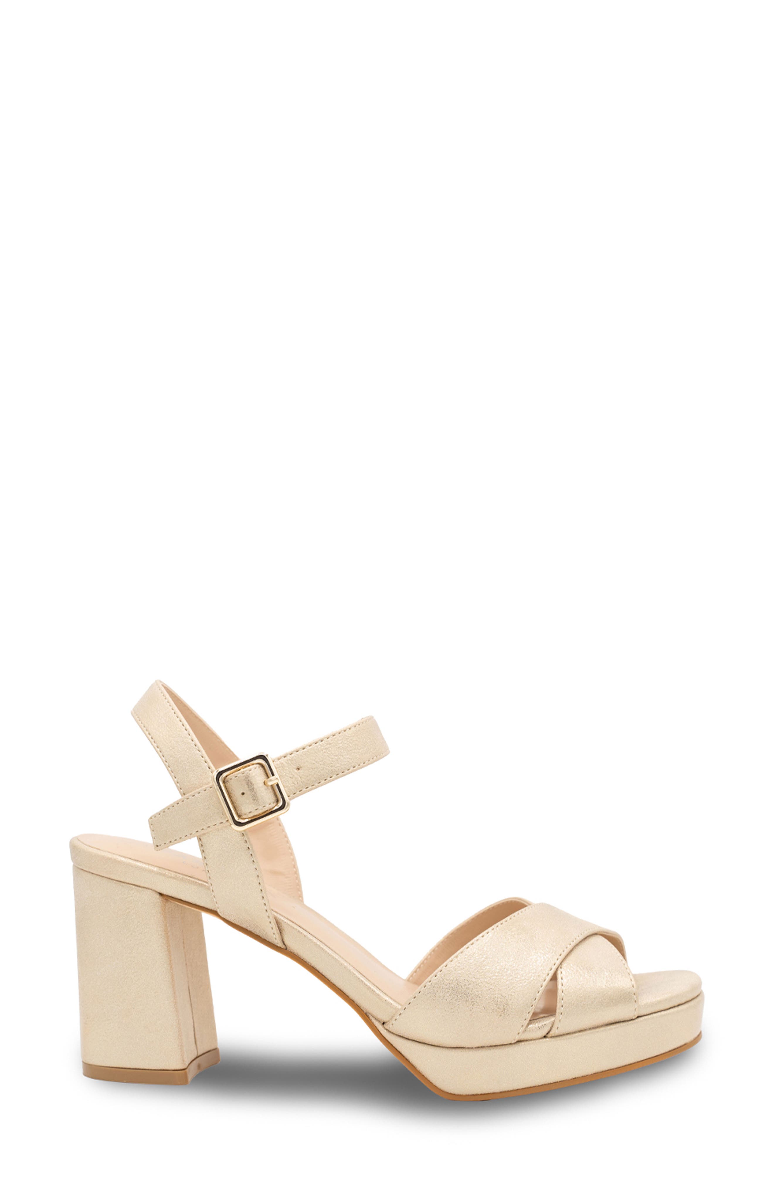 Landon Ankle Strap Platform Sandal, Alternate, color, CHAMPAGNE