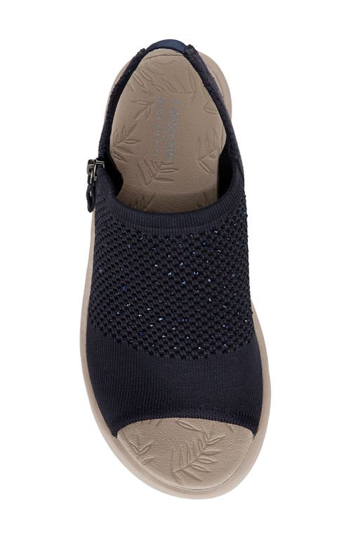 Bzees Starlet Embellished Slingback Sandal In Navy Knit