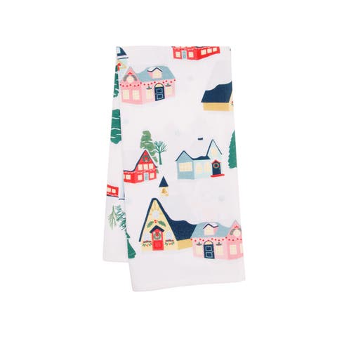 Boho Christmas Village Wonderland Towel
