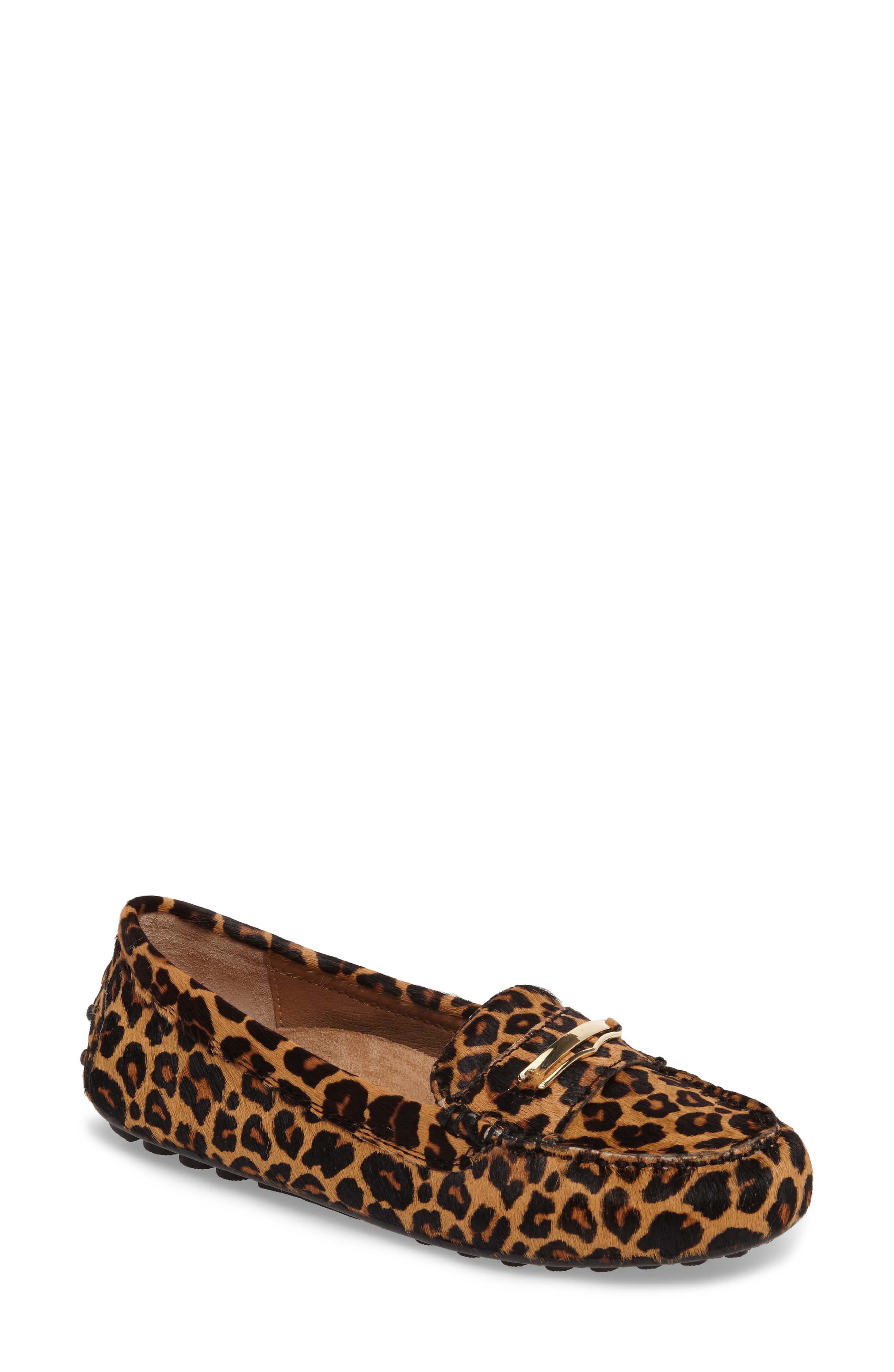 Ashby Loafer Flat, Main, color, TAN LEOPARD CALF HAIR