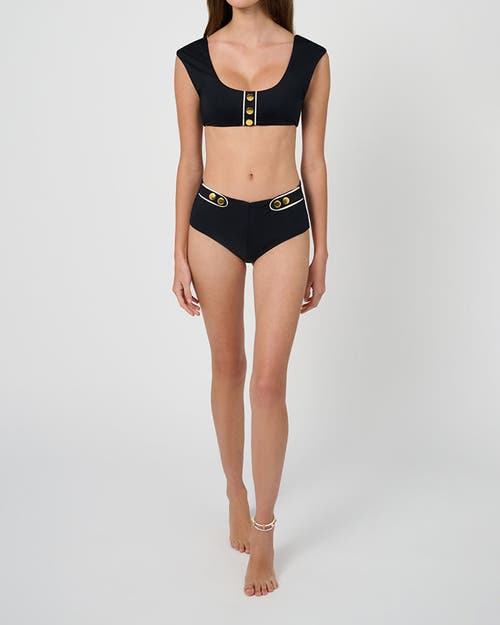Shop Weworewhat Sailor Swim Short In Black/off-wht