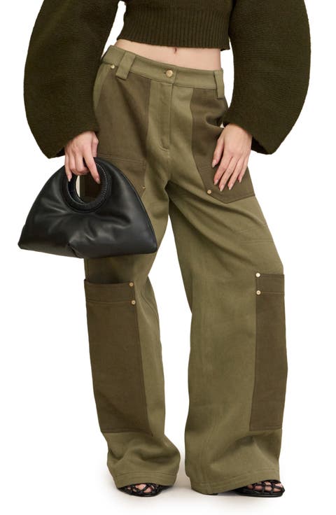 Wynn Colorblock Cargo Wide Leg Pants