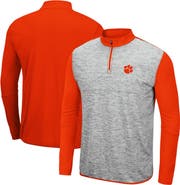 COLOSSEUM Men's Colosseum Heathered Gray/Orange Clemson Tigers Prospect Quarter-Zip Jacket