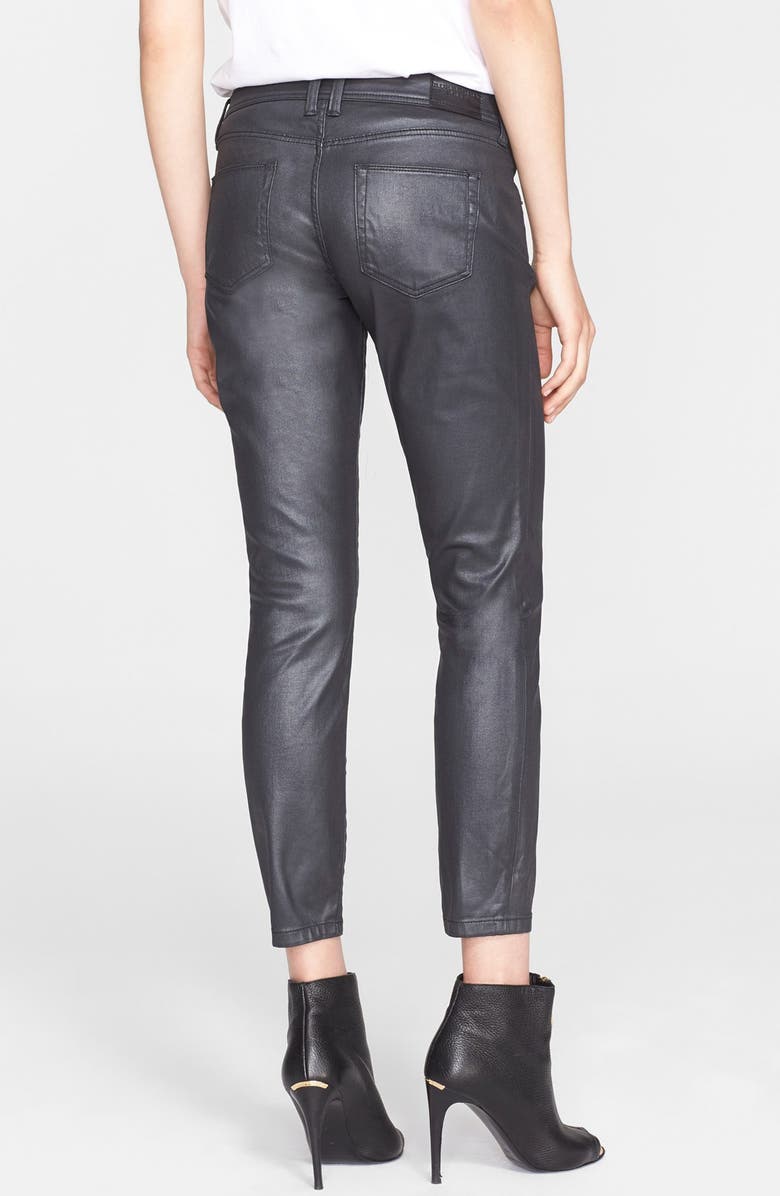 Burberry Brit Coated Stretch Crop Skinny Jeans, Alternate, color, 