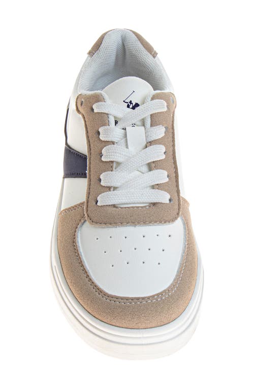 Josmo Kids' Low Top Sneaker In White Taupe