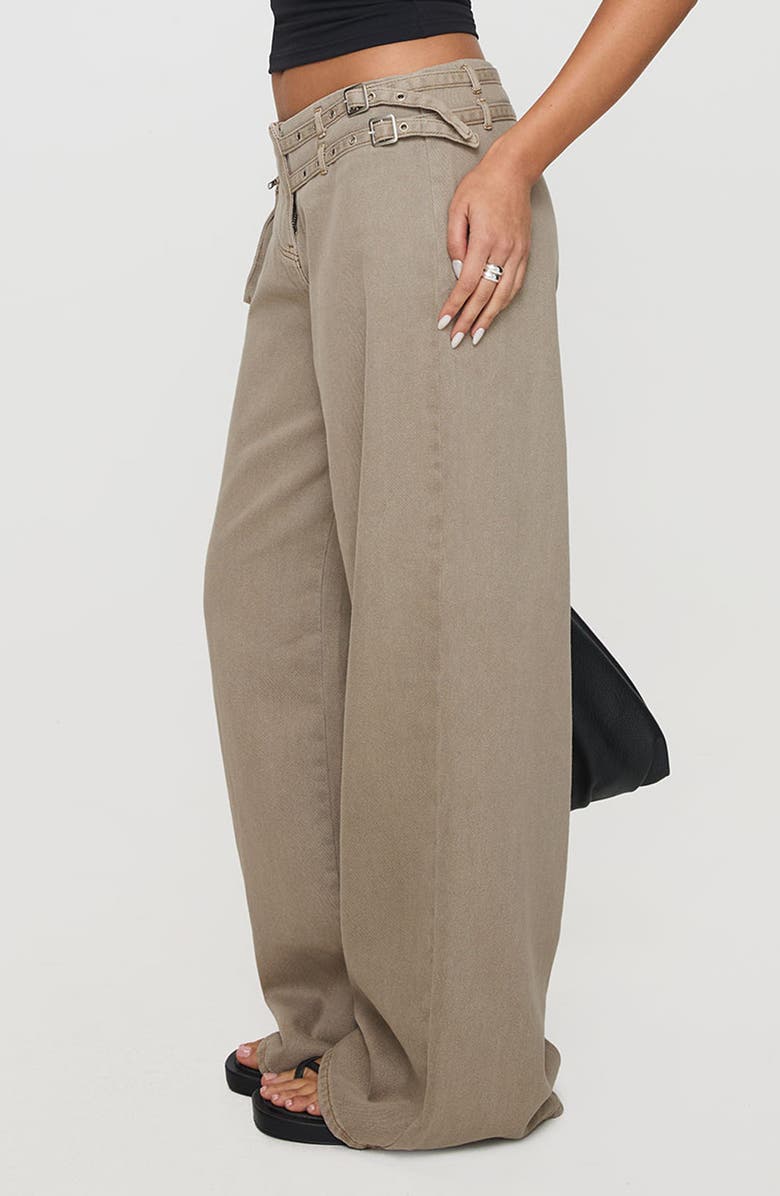 Princess Polly Paltrow Low Rise Wide Leg Cargo Jeans, Alternate, color, Washed Brown