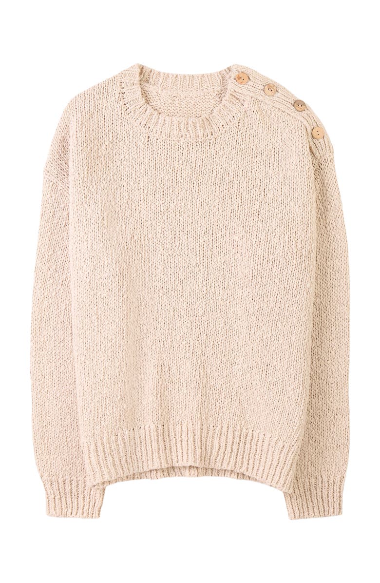 Celtic & Co. Slub Knit Button Detail Sweater, Alternate, color, Oatmeal