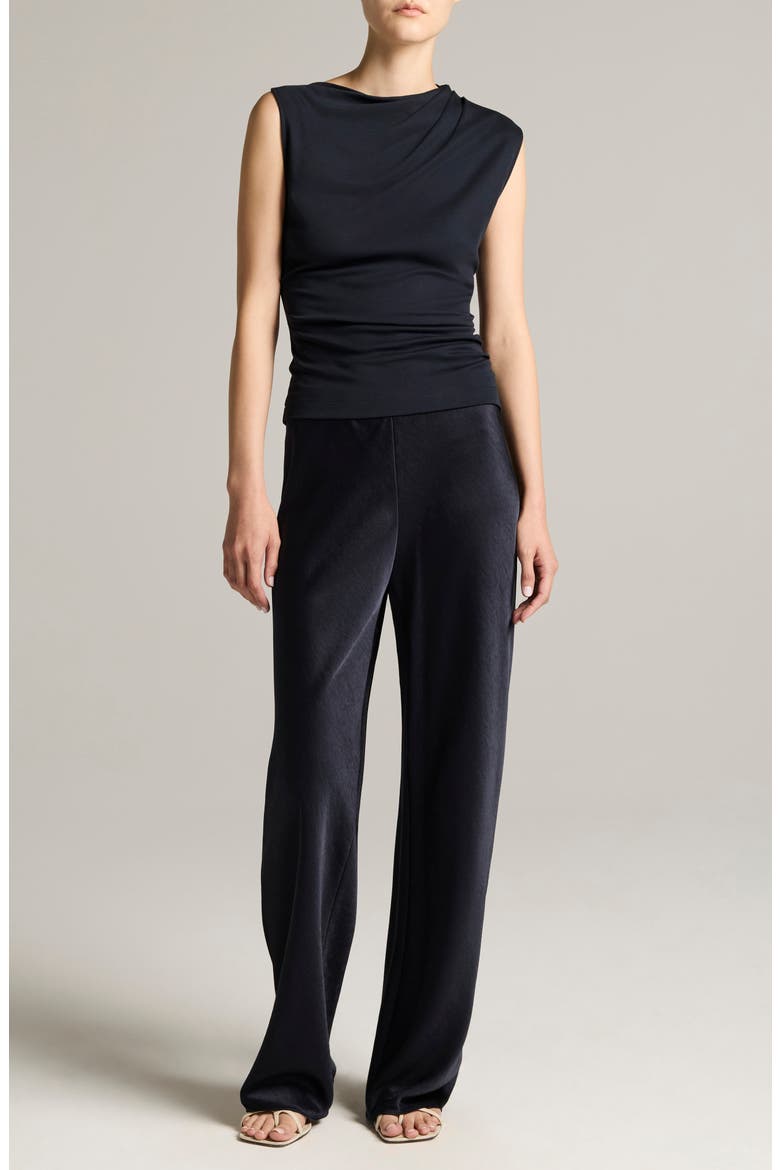 Cowl Neck Sleeveless Pima Cotton Top, Alternate, color, INK