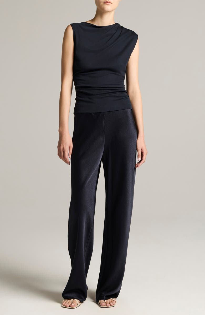 Vince Cowl Neck Sleeveless Pima Cotton Top, Alternate, color, Black