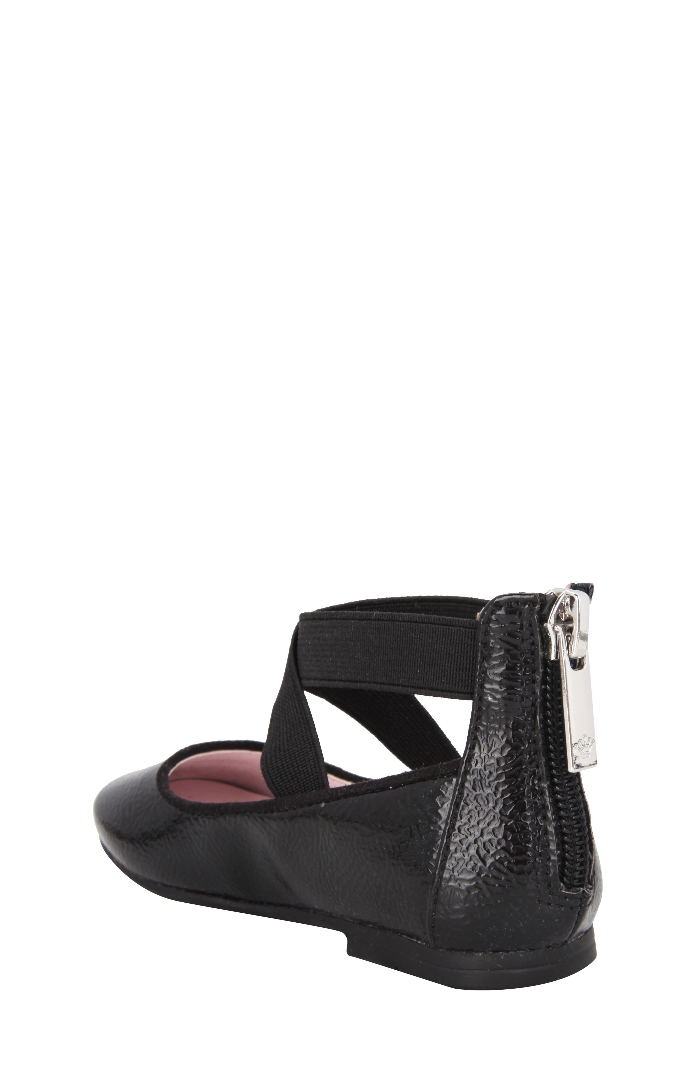 Nina Marissa Cross Strap Flat, Alternate, color, Black Faux Patent
