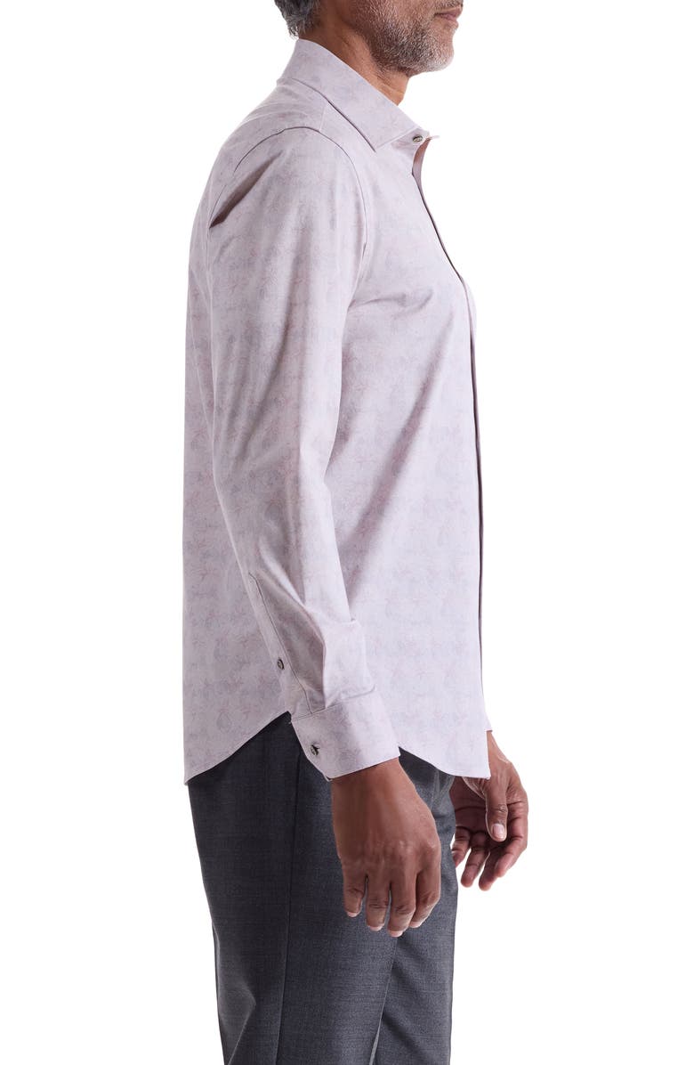 Bugatchi Jimmy OoohCotton<sup>®</sup> Floral Button-Up Shirt, Alternate, color, Wood Rose