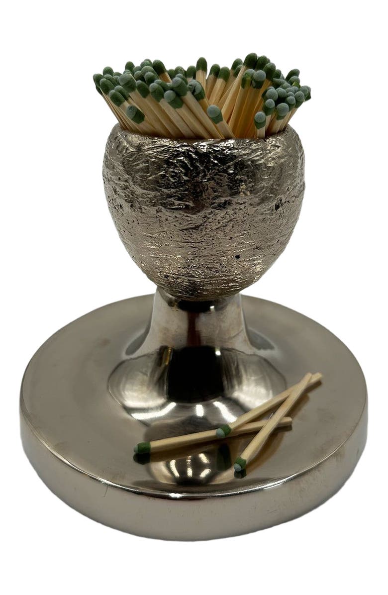 Lunares Matchbox Holder, Main, color, Antique Silver