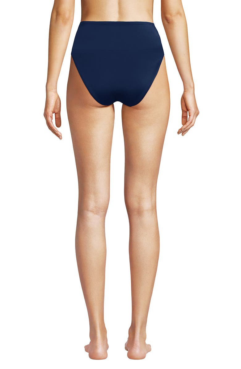 Lands
 End Tugless High Waisted Bikini Bottoms, Alternate, color, Deep Sea Navy