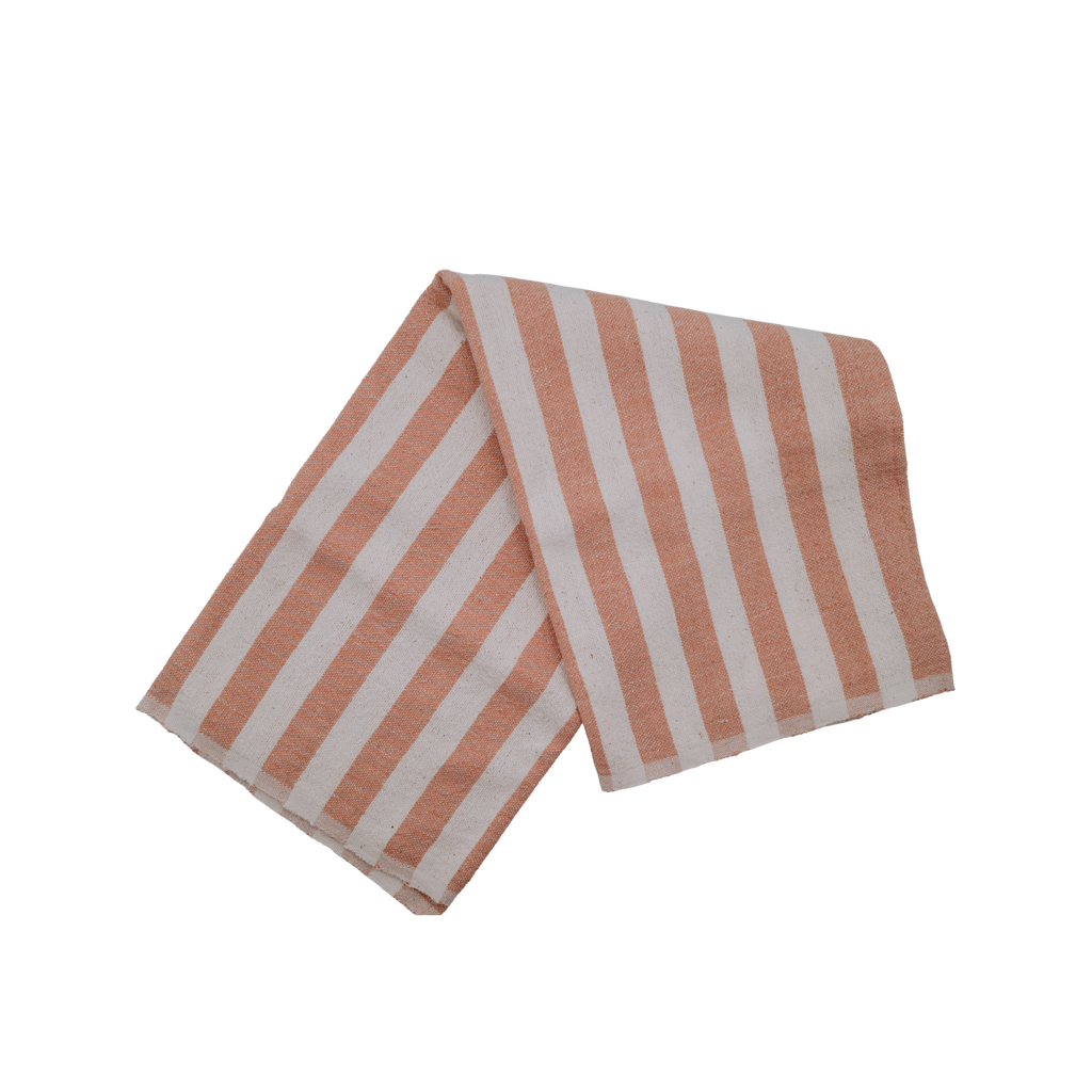 Kd Weave Stripe Towel In Brown