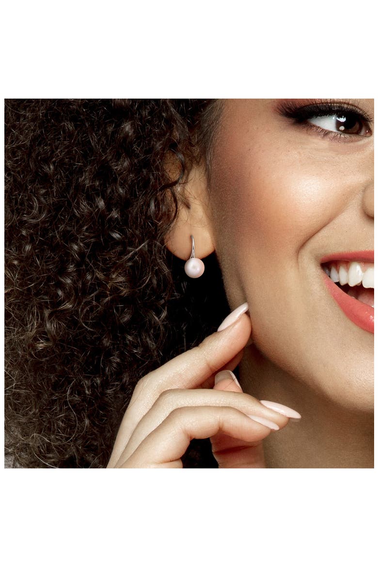 Sterling Silver Cultured White Pearl Drop Earrings, Alternate, color, SILVER