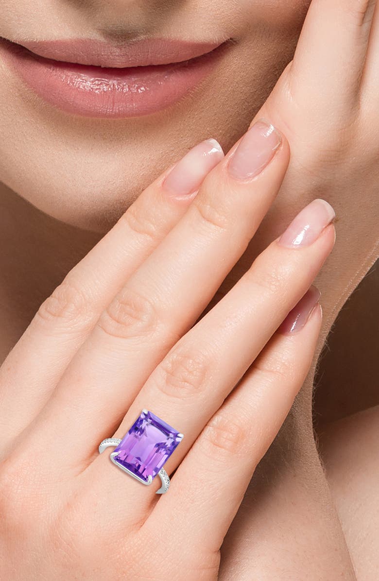 EFFY Sterling Silver Amethyst & White Topaz Ring, Alternate, color, Purple