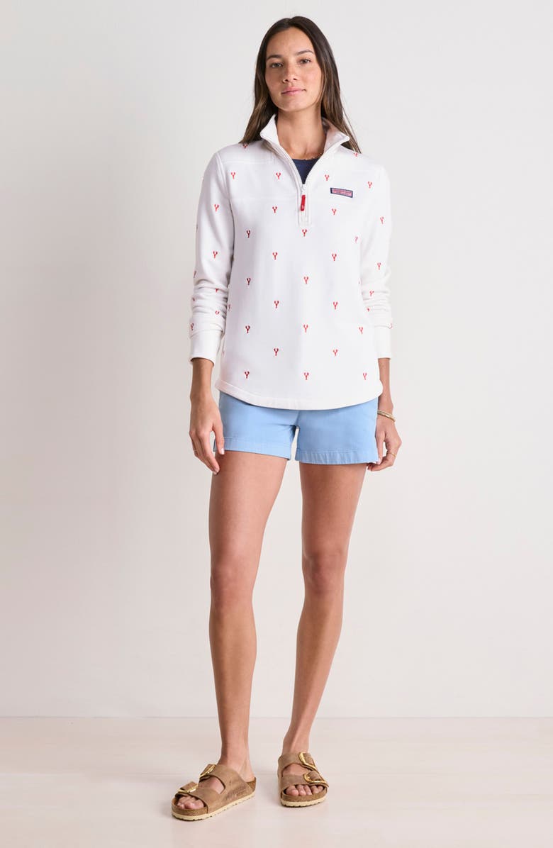 vineyard vines Dreamcloth Quarter Zip Pullover, Alternate, color, Lobster Embd White